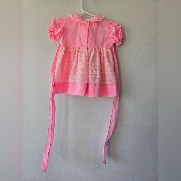 Vintage Baby Girl dress pink with lace - Picture 6 of 6